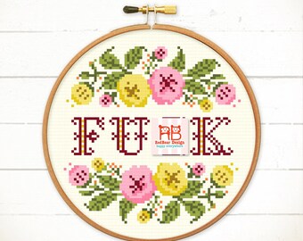 Adult cross stitch pattern. Funny cross stitch. Fuck cross stitch. Dirty cross stitch. Swear cross stitch. Adult embroidery design