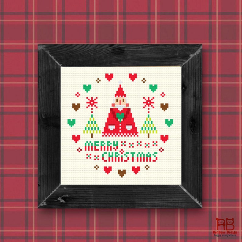 Christmas cross stitch pattern PDF Modern cross stitch Christmas Embroidery design Embroidery pattern PDF Funny cross stitch Point de croix image 5