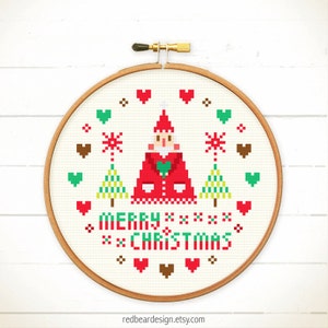 Christmas cross stitch pattern PDF Modern cross stitch Christmas Embroidery design Embroidery pattern PDF Funny cross stitch Point de croix image 4