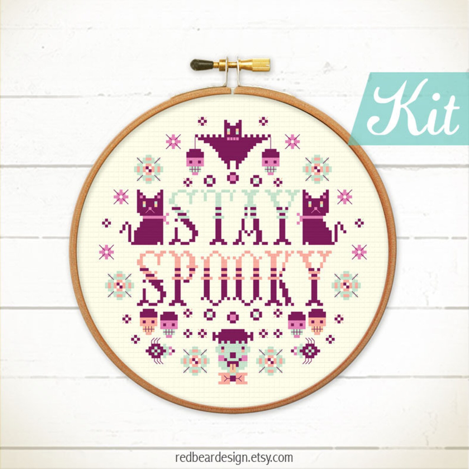 Halloween Cross Stitch Kits. Stay Spooky Cross Stitch Kit. Etsy UK
