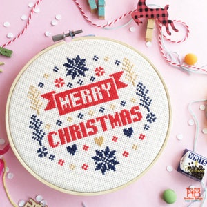 Cross stitch patterns christmas cross stitch world xmas cross stitch modern cross stitch funny cross stitch sampler Merry Merry Christmas image 3