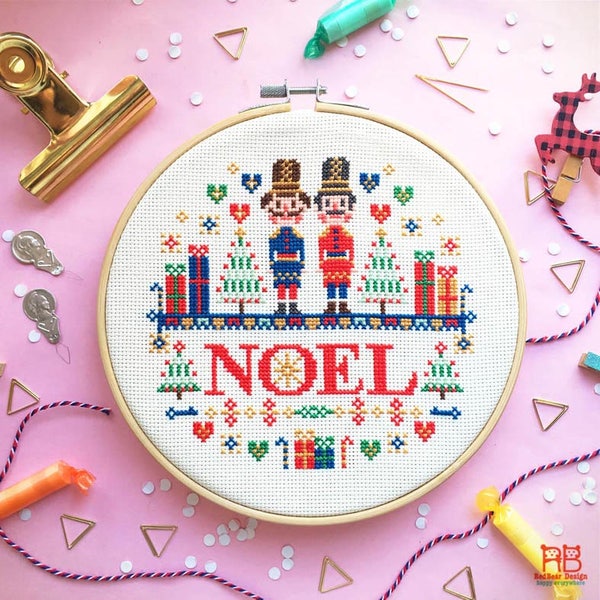 Nussknacker Weihnacht Kreuzstichmuster - Noel Embroidery PDF Pattern