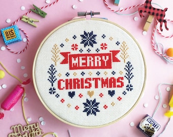 Cross stitch patterns christmas cross stitch world xmas cross stitch modern cross stitch funny cross stitch sampler - Merry Merry Christmas