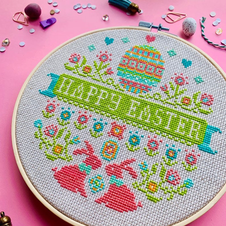 Easter Cross Stitch Pattern Bunny Cross Stitch Sampler - Etsy