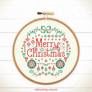 Christmas cross stitch pattern , Christmas embroidery pattern , Modern cross stitch, punto de cruz, Christmas needlepoint Sweet Christmas image 4