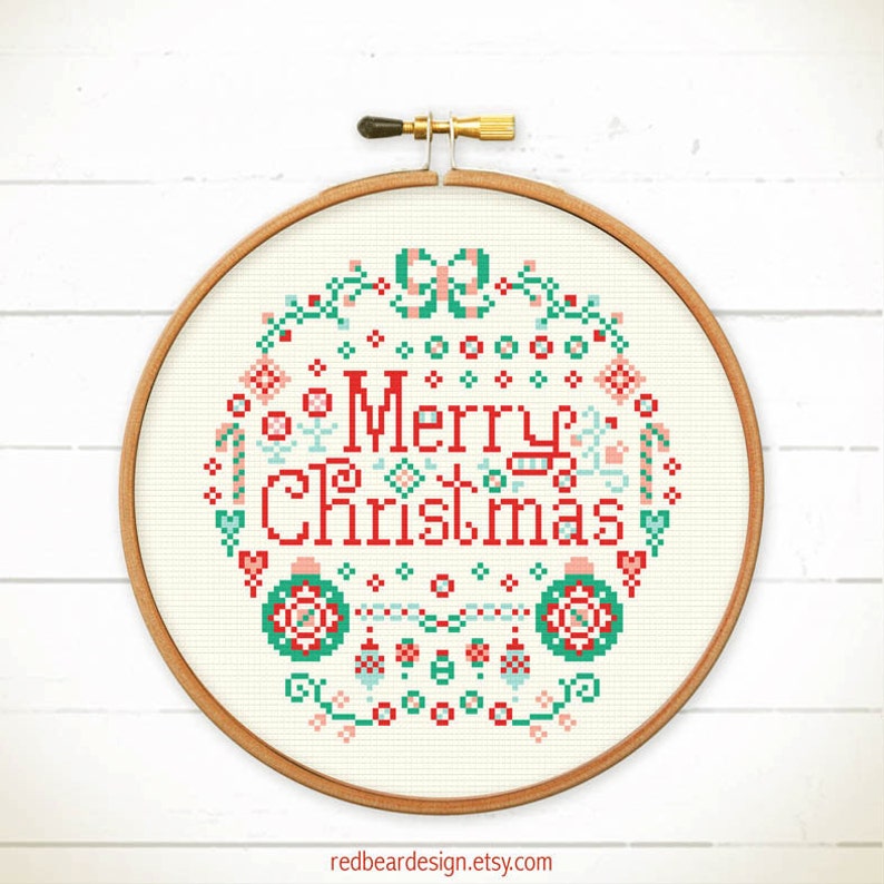 Christmas cross stitch pattern , Christmas embroidery pattern , Modern cross stitch, punto de cruz, Christmas needlepoint Sweet Christmas image 4