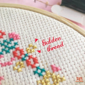 Christmas cross stitch Christmas Decorations DIY ideas Xmas cross stitch Joy cross stitch Modern Christmas Embroidery pattern Joy in Gold image 4