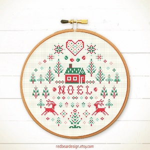 Cross stitch pattern Xmas cross stitch sampler Modern cross stitch Christmas cross stitch Christmas decoration diy Christmas ideas for woman image 3