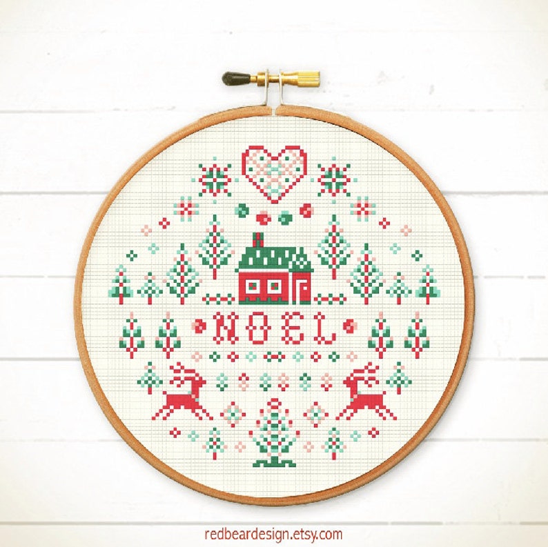 Cross stitch pattern Xmas cross stitch sampler Modern cross stitch Christmas cross stitch Christmas decoration diy Christmas ideas for woman image 3