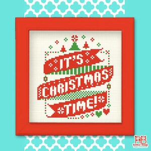 Christmas Cross Stitch Kit for Beginner. Modern cross stitch design. Funny cross stitch. Christmas craft kit for Adult. Christmas DIY kit. image 3