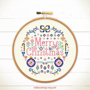 Christmas cross stitch pattern , Christmas embroidery pattern , Modern cross stitch, punto de cruz, Christmas needlepoint Sweet Christmas image 6