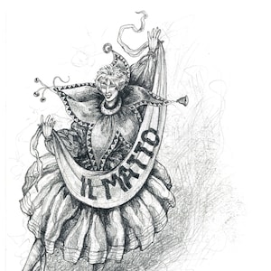 I Tarocchi - il matto - il mago - 10 stampe in bianco e nero dei miei disegni originali in edizione limitata e numerata