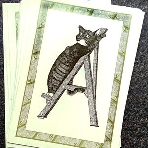 26 cartoline originali - L'alfabeto dei gatti di Evelyne Nicod - collezione completa