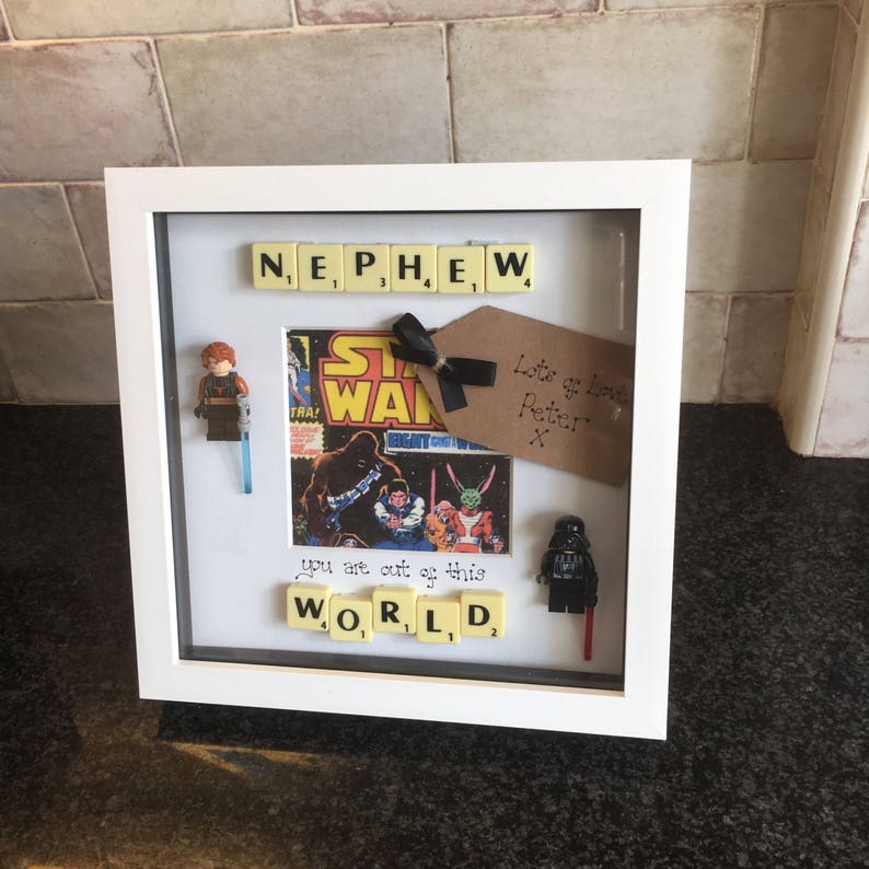Christmas Personalised Great for Dads Grandads Fathers Gifts Birthday Sons Star Wars Darth Vader /& Luke Skywalker Frame Nephews