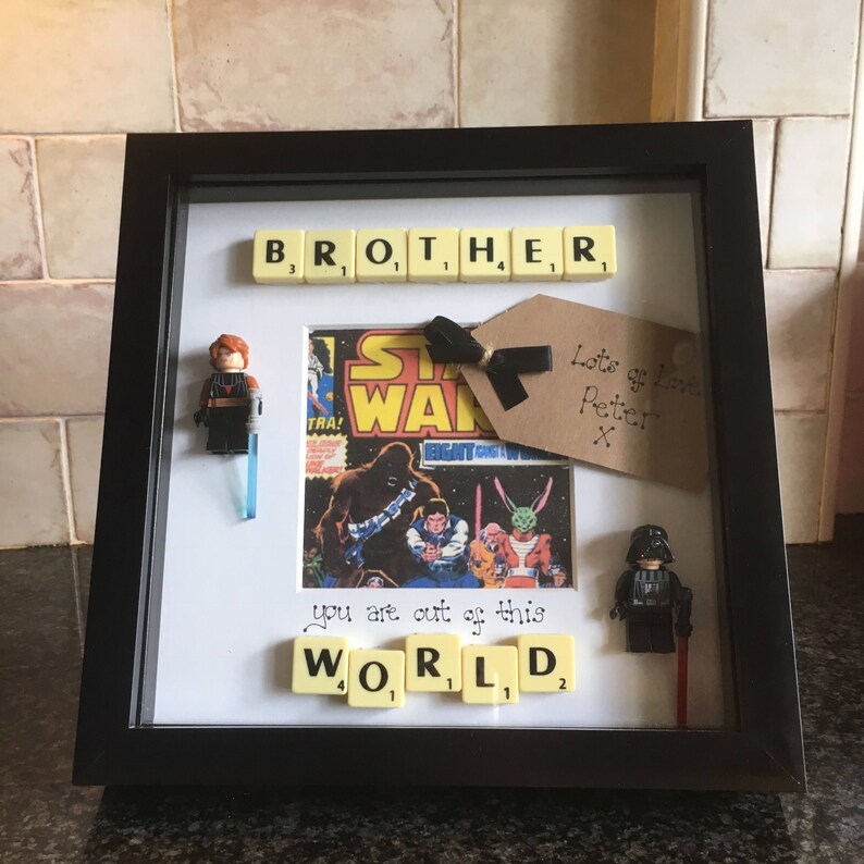 Christmas Personalised Great for Dads Grandads Fathers Gifts Birthday Sons Star Wars Darth Vader /& Luke Skywalker Frame Nephews