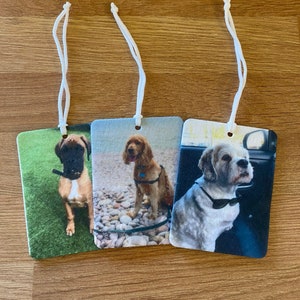 Personalised Car Air Freshener, Pet Dog, Cat, Horse, ANY PHOTO