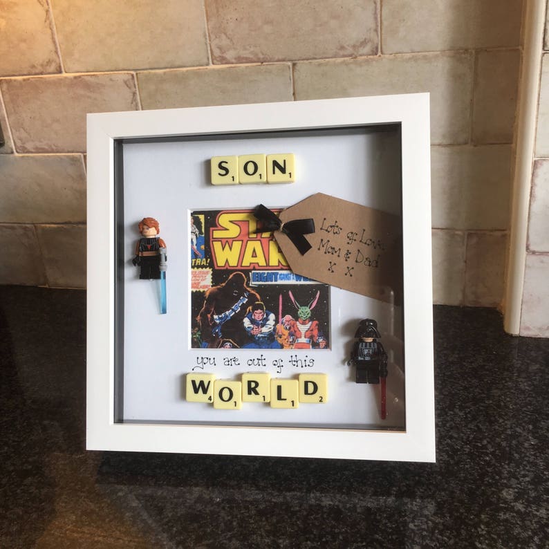 Christmas Personalised Great for Dads Grandads Fathers Gifts Birthday Sons Star Wars Darth Vader /& Luke Skywalker Frame Nephews