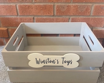 Dog Toy Storage Box | Handmade | Personalised | Dog Gift | Toy Box For Dogs | Pine Dog Box | Dog Hamper | Animal Lovers