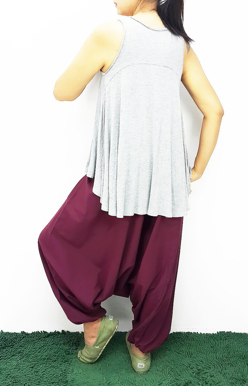 SALE!!!FROM 26.99 Harem Pants Unisex Carmine Trouser Drop Crotch Baggy GenieAladdinPants Trouser Yoga Boho Gypsy Hippie LoosePants Plussize
