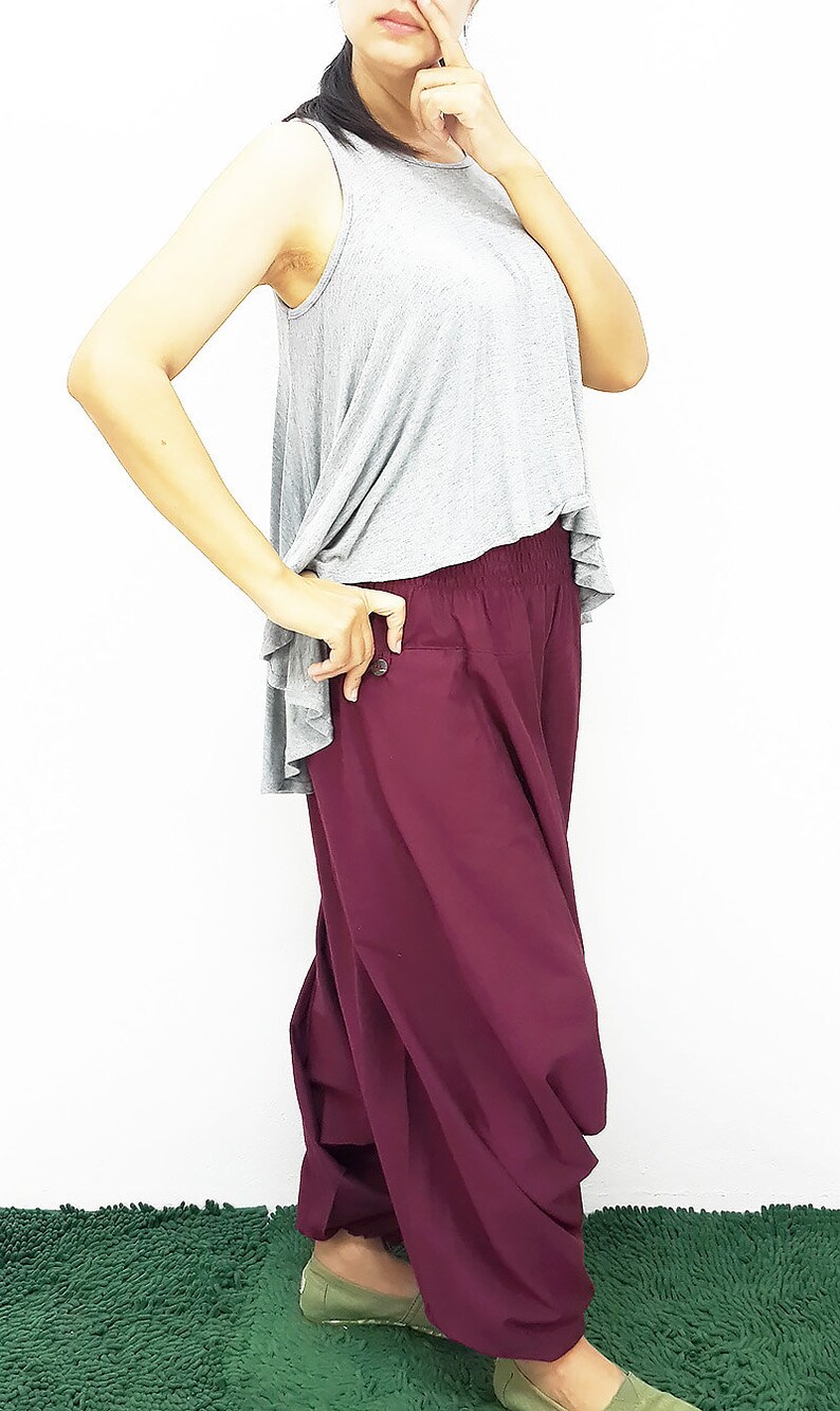 SALE!!!FROM 26.99 Harem Pants Unisex Carmine Trouser Drop Crotch Baggy GenieAladdinPants Trouser Yoga Boho Gypsy Hippie LoosePants Plussize