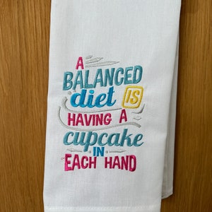 Personalised tea towel - Having a balanced diet