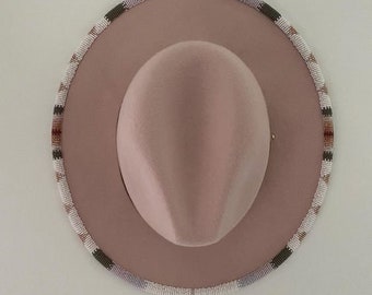 Beige with white beads fedora hats| summer Hats| cowboy hats| brim hats with free shipping world wide.