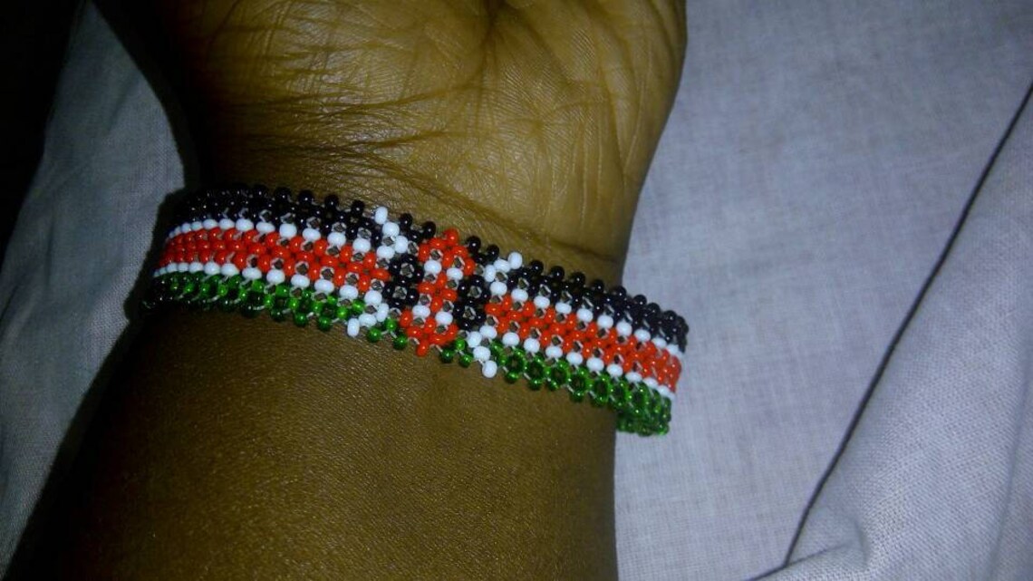 Kenya Flag Masai Fashioned Beaded Bracelet Beaded kenyan Etsy