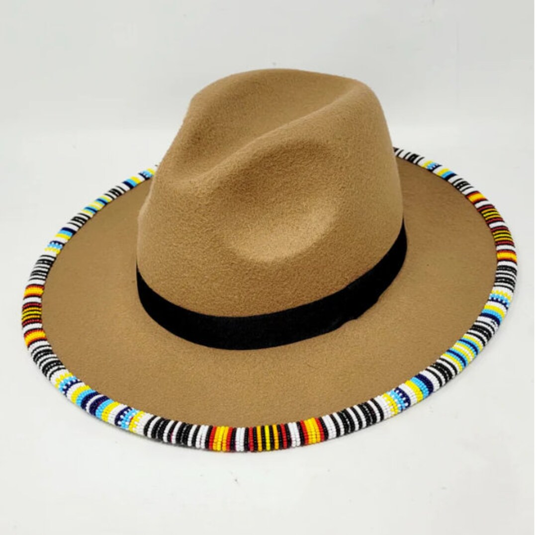 Light Brown Fedora Hatcowboy Hatsummer Hatsbeaded Hatsbrim Hatcasual