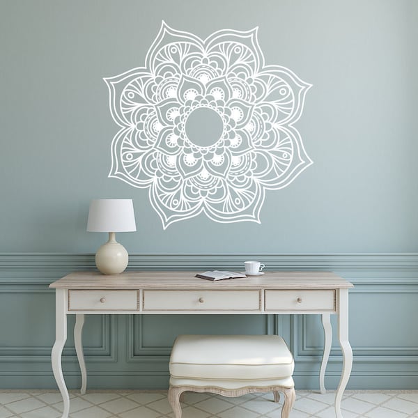 Mandala Wall Sticker, Self adhesive Mandala Decal, Mandala Decal for Car, Meditation Room Decor, Mandala Flower Decal, Mandala Wall Art KN6