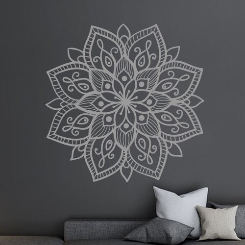 Mandala Wall Art Decal. Large Mandala Wall Decor Home. Flower Etsy