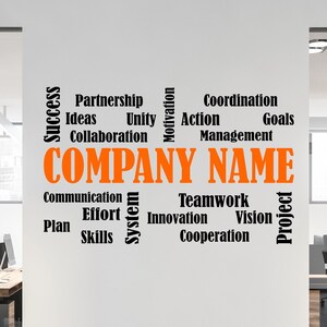 Large Custom Business Name Wall Decal, Cloud Motivational Words Vinyl ...