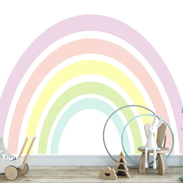 Pastel Rainbow Wall Decal Etsy