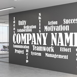 Large Custom Business Name Wall Decal, Office Wall Art Decor, Motivational Vinyl Sticker, Customized Letter Sign for Workplace, Company Name