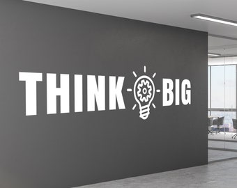 Think Big Wall Decal for Office - Motivational Vinyl Sticker for Workplace - Teamwork Theme Wall Decor - Office Work Decals Decoration