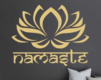 Mandala Lotus Wall Decal Namaste Yoga Decor Home Flower | Etsy