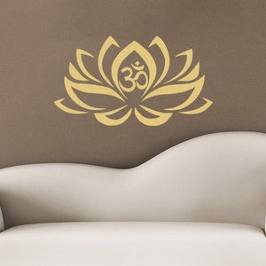 Mandala Wall Decal - Lotus Decor Bedroom - Yoga Wall Art Decoration - Boho Sticker Living Room - Bohemian Vinyl Mural Dcecals