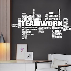 Teamwork Wall Decal - Office Wall Art Decor - Office Wall Decal - Motivational Art Sticker - Teamwork Inspirational Quote for Workplace