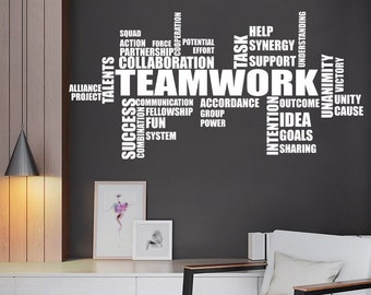 Teamwork Wall Decal - Office Wall Art Decor - Office Wall Decal - Motivational Art Sticker - Teamwork Inspirational Quote for Workplace