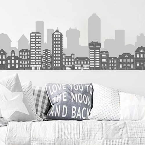 City Wall Decal Boy Room. Buildings Wall Sticker Nursery. Wall Etsy