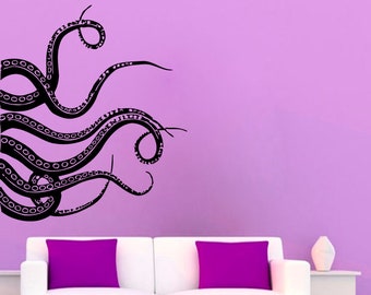 Octopus Wall Decals Tentacles Stickers Bathroom Wall Decor Sea Ocean Animals Home Nautical Vinyl Sticker Kids Nursery Baby Room Decor KG646