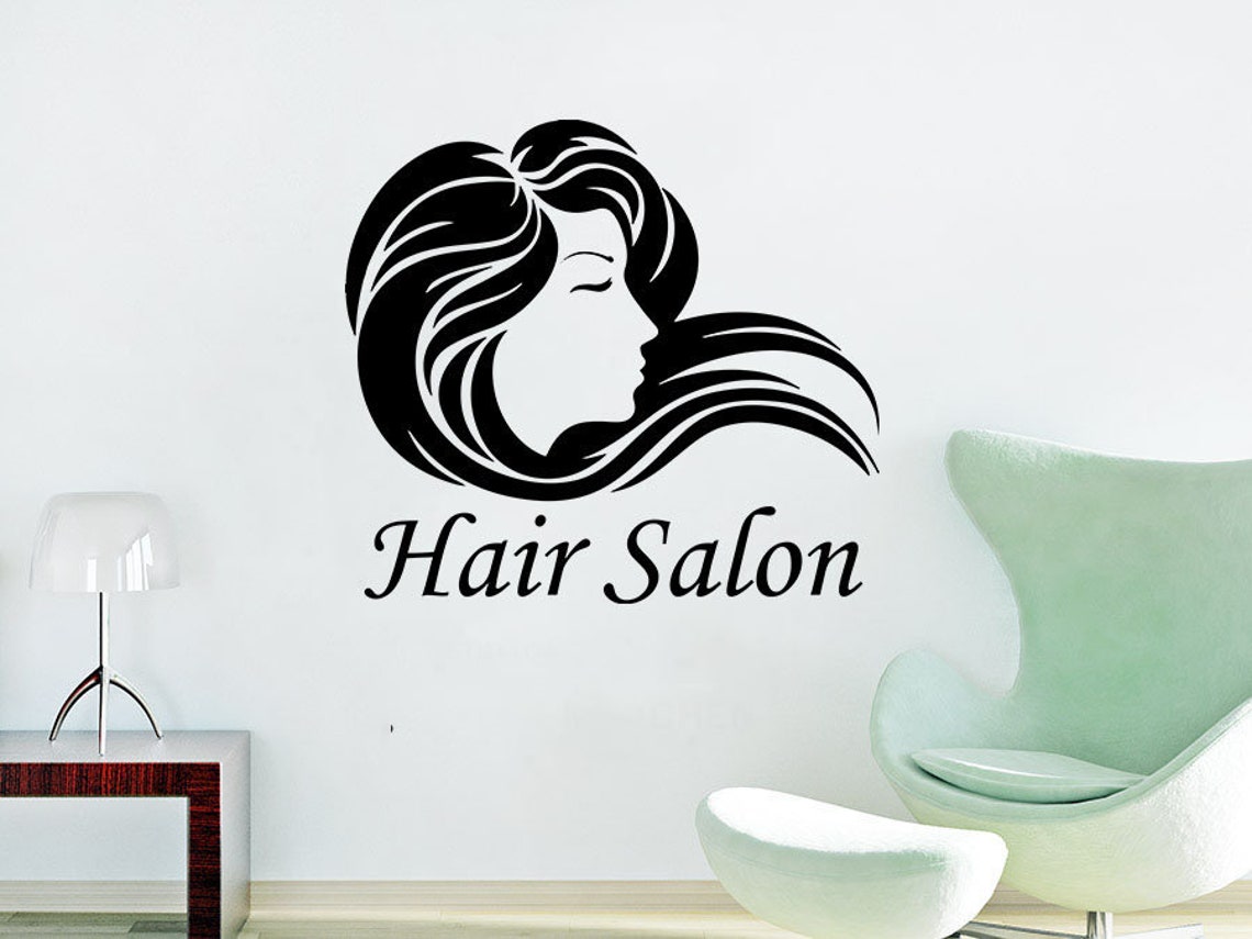 Hair Salon Wall Decal Sticker Beauty Salon Fashion Girl Etsy