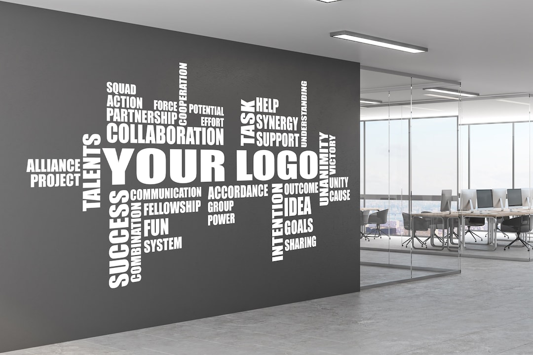 Large Custom Business Name Wall Decal for Office, Workplace Wall Vinyl
