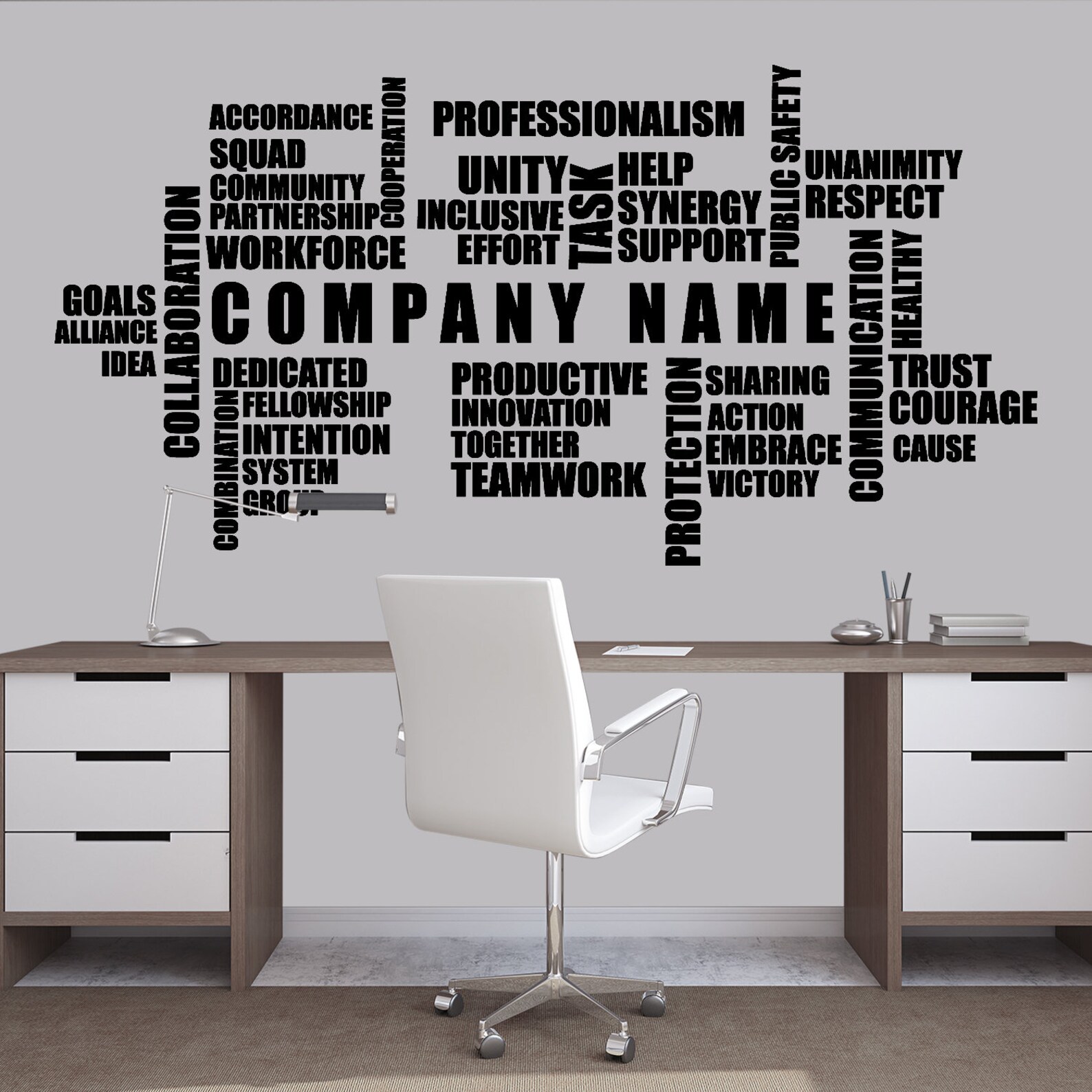 Large Custom Business Name Wall Decal Office Wall Decor Etsy