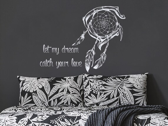 dream catcher wall decals. let my dream catch your love wall | etsy