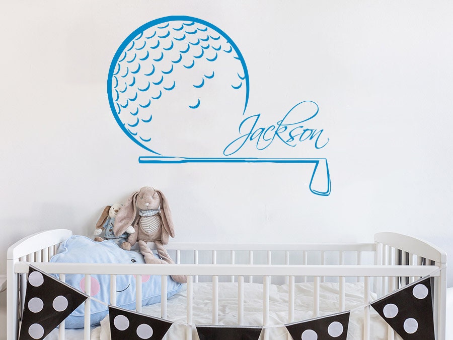 Golfer Wall Decals Sport Boy Golf Player Decal Custom Personalized Name ...