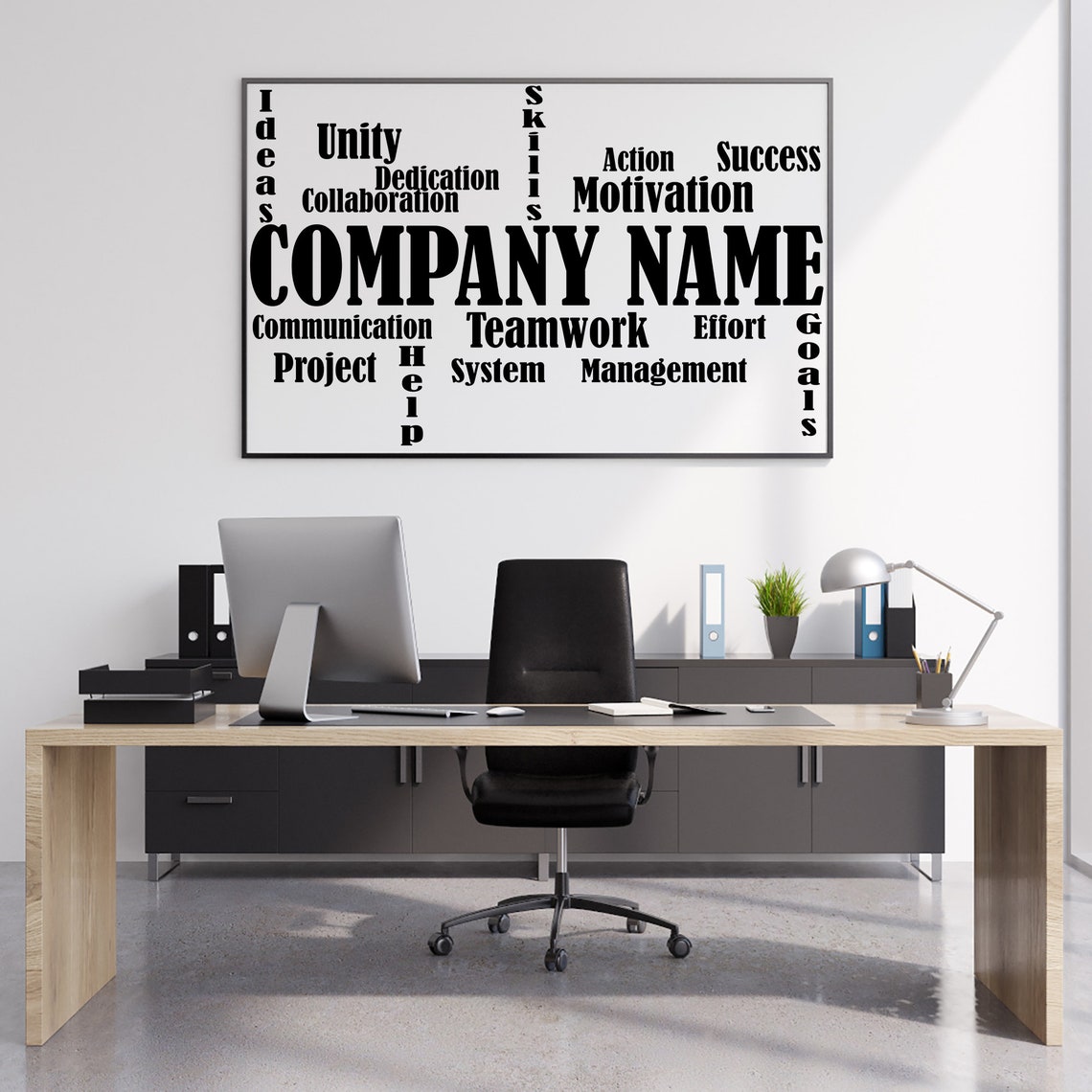 Large Custom Business Name Wall Decal Office Wall Art Decor Etsy