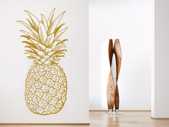 Pineapple Wall Decals Pine Fruit Food Kitchen Wall Decor Cafe Etsy