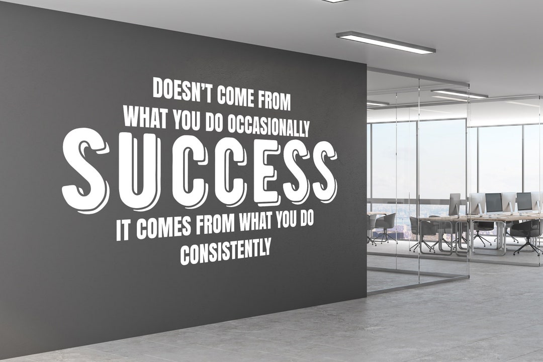 Large Success Wall Decal for Office, Wall Art Decor for Workplace