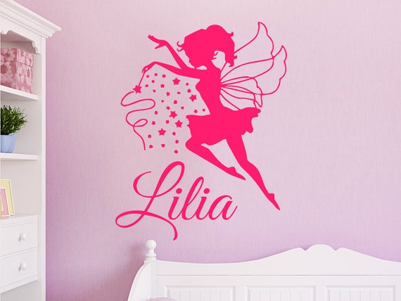 Personalised Tinkerbell Fairydust Wall Sticker Name Girls Bedroom BespokeN20 
