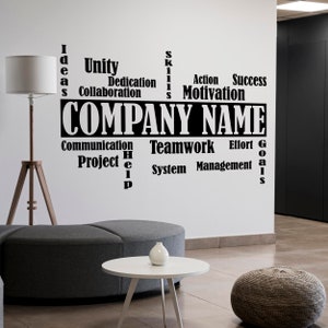 Large Company Name Wall Decal for Office, Motivational Business Wall ...